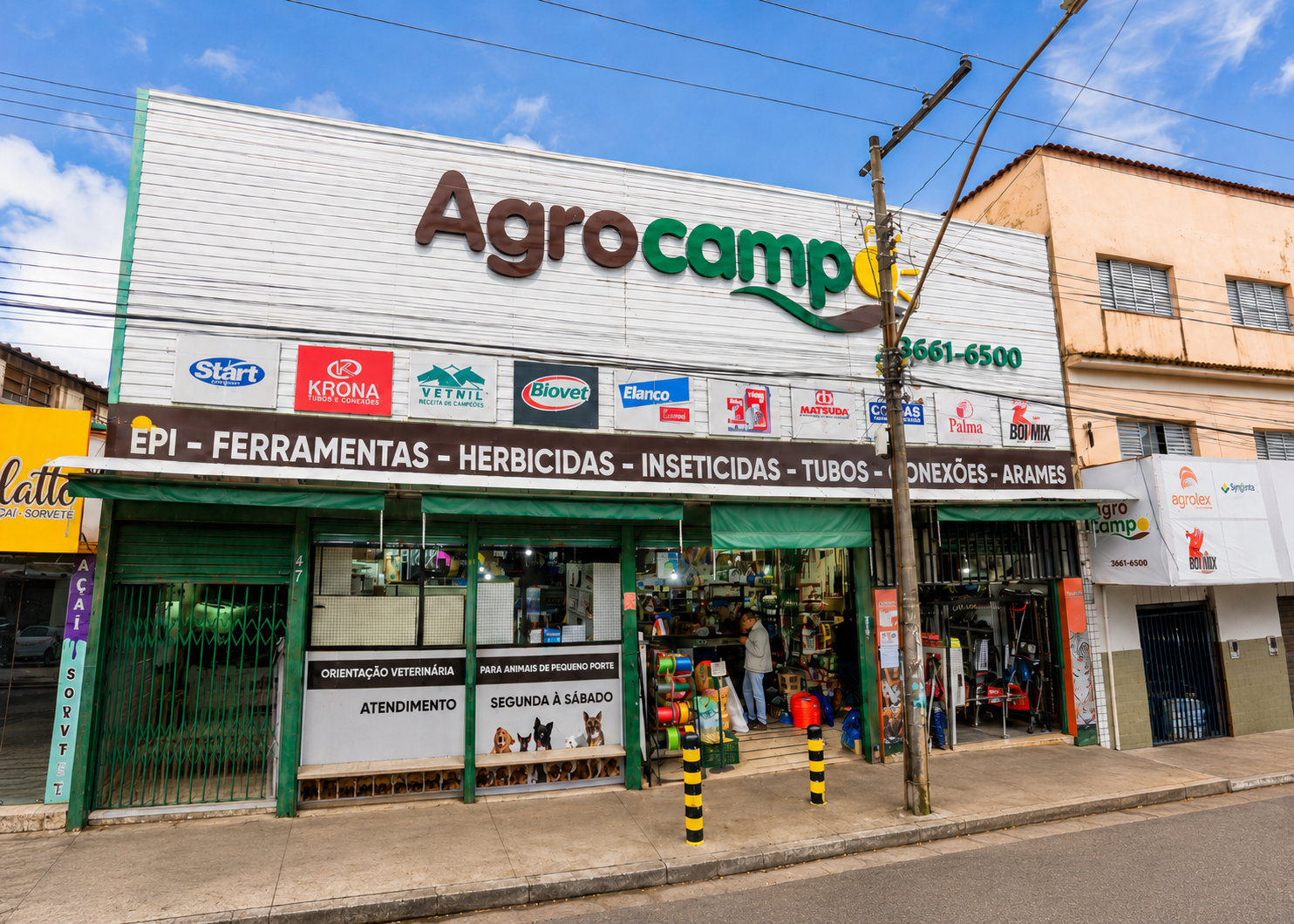 Fachada da loja Agro Campo em Araxá